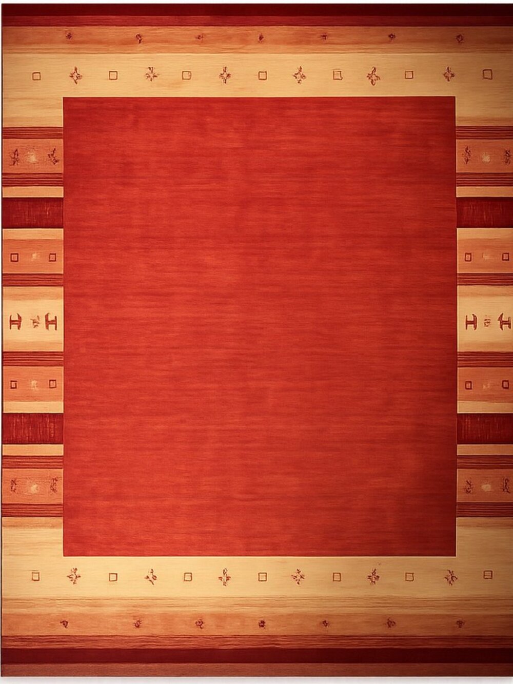 Handloomed Red Gabbeh Tribal Wool Area Rug